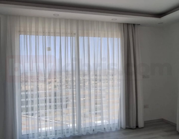 Modern Gri Fon Perde ve Tül Perde Uygulaması
