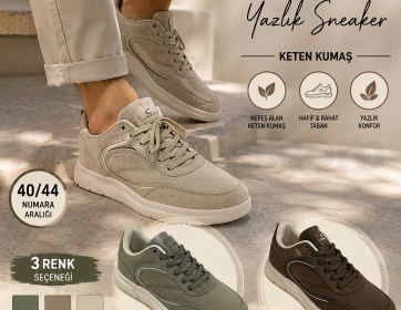 Yeni sezon erkek yazlık keten kumaş sneaker