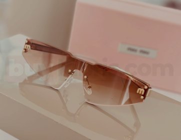Miu Miu Çerçevesiz Geometrik Kahverengi Güneş Gözlüğü