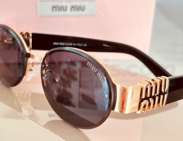 Miu Miu Gold Logolu Oval Güneş Gözlüğü