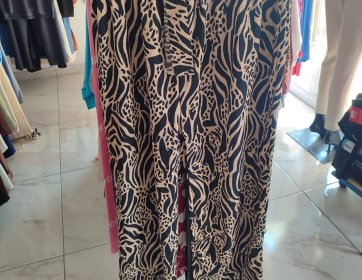 Zebra Desenli Beli Lastikli Kadın Pantolon
