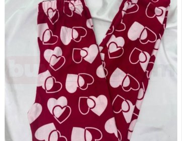Kalp Desenli Kadın Pijama Altı