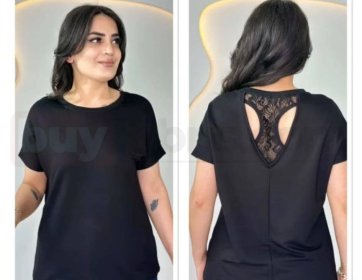 Sırtı Dantel Detaylı Basic Bluz