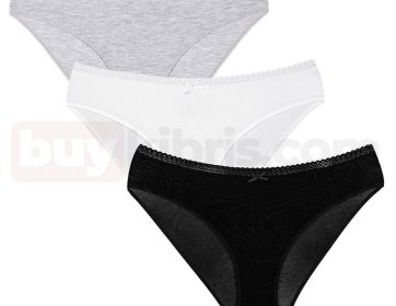 3'lü Pamuklu Kadın Slip Külot Seti