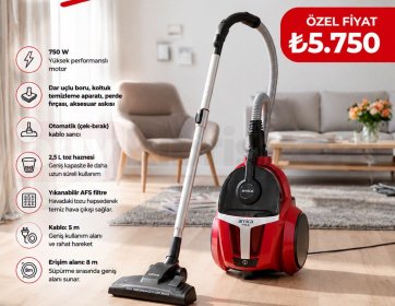 Arnica Pika ET14401 Toz Torbasız Elektrikli Süpürge