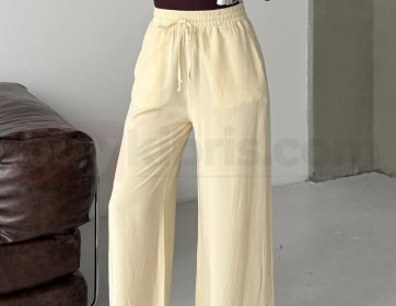 Bağcıklı Geniş Paça Pantolon