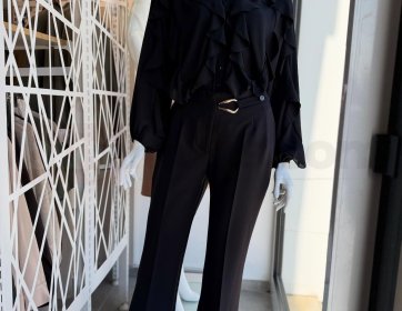 Fırfır Detaylı Şifon Bluz
