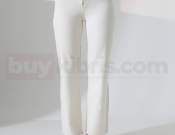 Yüksek Bel Beyaz Straight Jean Pantolon