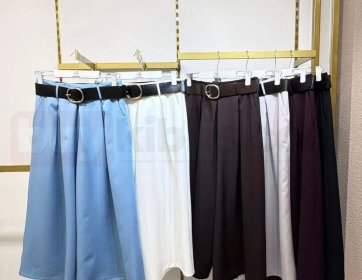 Kemer Detaylı Bol Paça Kadın Pantolon
