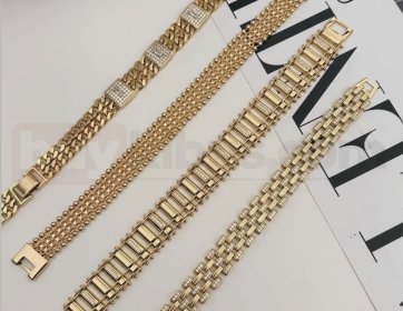 Gold Zincir Detaylı Bileklik Seti