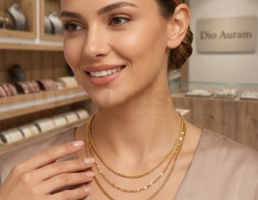Çok Katlı Gold Zincir Kolye