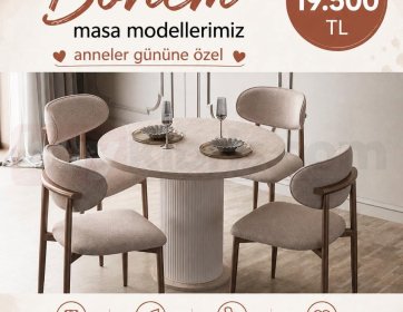 Yuvarlak Bohem Masa Takımı