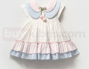 Pastel Renkli Kız Çocuk Elbise
