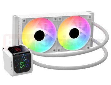 Rampage HELIOS D24 Beyaz 12cm Fan Sıcaklık Göstergeli Intel LGA1700/AMD AM5 ARGB 240mm Sıvı Soğutmalı CPU Fan