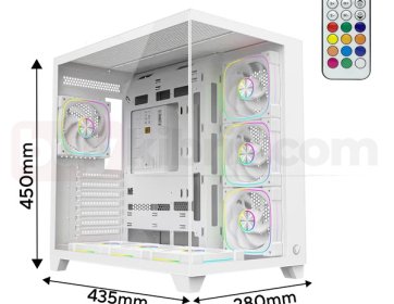 Rampage SEALITE Beyaz 850W 80 Plus Bronze ATX/M-ATX 7x12cm ARGB Pwm Fan+Kumanda Oyuncu Kasası