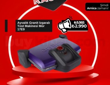 Arnica Ayvalık Granit – Izgaralı Tost Makinesi (Mor)