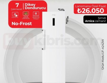 Arnica UFA242W – 7 Çekmeceli No-Frost Dikey Derin Dondurucu