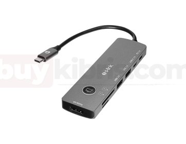S-link SW-U707 HDMI OnOff Gri Metal 7 in 1 2*USB 3.0, 1*Type-C 3.1, 1*PD, 1* HDMI 4K60HZ, SD ve TF Type C Hub Adaptör