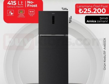 Arnica UFA460DX – 415 Litre No-Frost Buzdolabı (Inox Black)