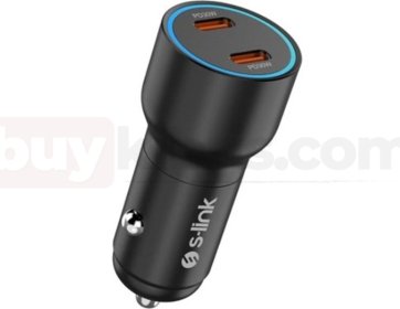S-Link SL-AC60 60W PD 3.0 Çift USB-C Araç Şarj Cihazı - Siyah