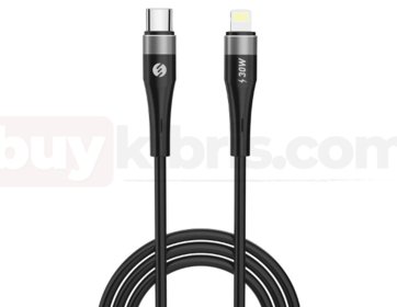 S-link SL-BCL16 30W 1m Type-C to Lightning PD Silikon Siyah Hızlı Şarj Kablosu