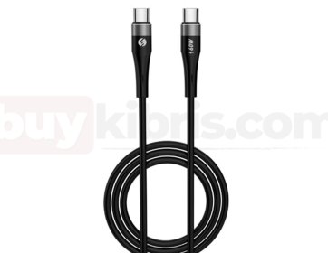 S-link SL-BCC19 60W 1.2m Type-C to Type-C PD PD Silikon Siyah Hızlı Şarj Kablosu