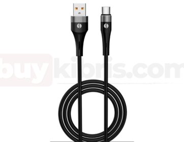 S-link SL-BCC18 15W 1.2m USB to Type-C PD Silikon Siyah Hızlı Şarj Kablosu