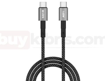 S-link Armor MCC-01 60W 1m Type-C to Type-C PD Örgülü Metal Başlıklı Siyah Hızlı Şarj Kablosu