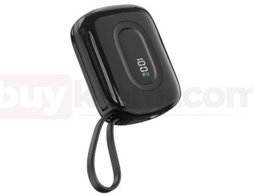 S-link P20M 10000mAh PD20W Type-C Kablolu Siyah LCD Taşınabilir Pil Şarj Cihazı Powerbank