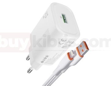 S-link SL-EC40L Lightning Kablolu 5V 2400MA Beyaz Ev Şarj Adaptörü
