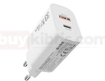 S-link SL-EC67 Type USB-C 30W PD / 33W PPS USB QC 3.0 18W Hızlı Ev Şarj Adaptörü