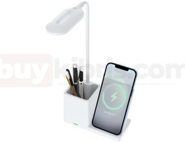 S-link SL-M9054 Beyaz TypeC 15W Kablosuz Şarj Cihazı Kalemlikli Masa Lambası