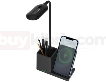 S-link SL-M9054 Siyah TypeC 15W Kablosuz Şarj Cihazı Kalemlikli Masa Lambası