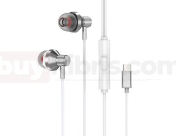S-link SL-TPK03 TypeC Telefon Uyumlu Metal Beyaz Kulak İçi Mikrofonlu Kulaklık