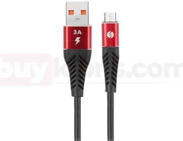 S-link Swapp SW-C565 1.2M 3A Micro Usb Kırmızı/Siyah Şarj Kablosu