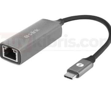 S-link SW-U336 Gri Metal Type-C to RJ45 10/100/1000Mbps Gigabit Adaptör