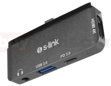 S-link SWV-USBC035 Type-C to HDMI + PD + USB 3.0 3.5mm Aux port Çevirici Adaptör