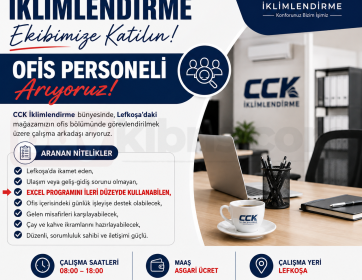 📢 CCK İklimlendirme Ekibine Yeni Çalışma Arkadaşı Arıyor!