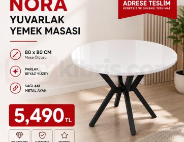 Nora Yuvarlak Yemek Masası