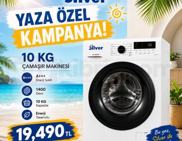 Silver 10 KG A+++ Çamaşır Makinesi – 1400 Devir