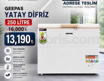 Geepas 250 Litre Yatay Difriz