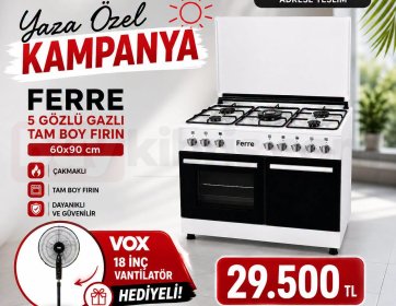 Ferre 5 Gözlü Gazlı Tam Boy Fırın