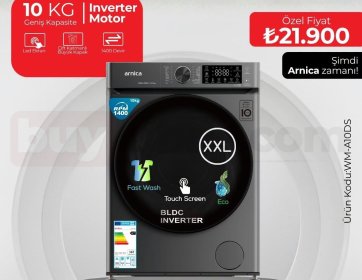 Arnica 10 KG Inverter Çamaşır Makinesi