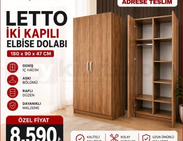 Letto 2 Kapılı Elbise Dolabı