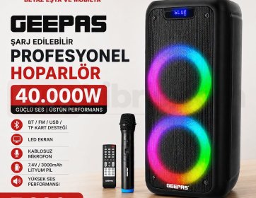 Geepas Profesyonel Şarj Edilebilir Hoparlör