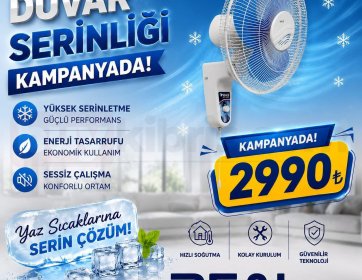 Vals Duvar Tipi Vantilatör