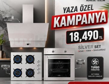 Silver Set Ankastre Ocak, Fırın ve Davlumbaz