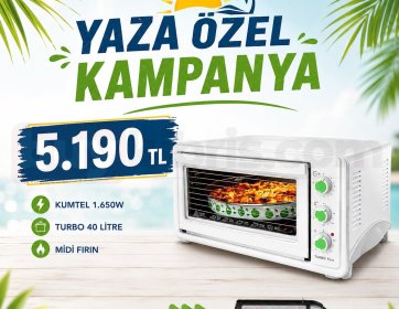 Kumtel 40 Litre Turbo Midi Fırın