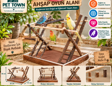 Kuş Oyun Parkı – Doğal Ahşap Tünekli ve Merdivenli Aktivite Alanı