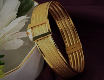 Çok Şeritli Altın Kelepçe Bileklik